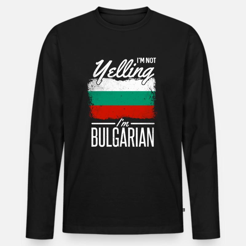 Bulgarien - Männer Premium Bio Langarmshirt - Schwarz