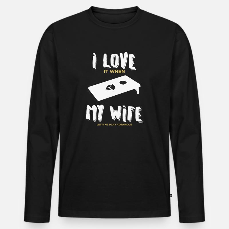 Cornhole - Männer Premium Bio Langarmshirt - Schwarz