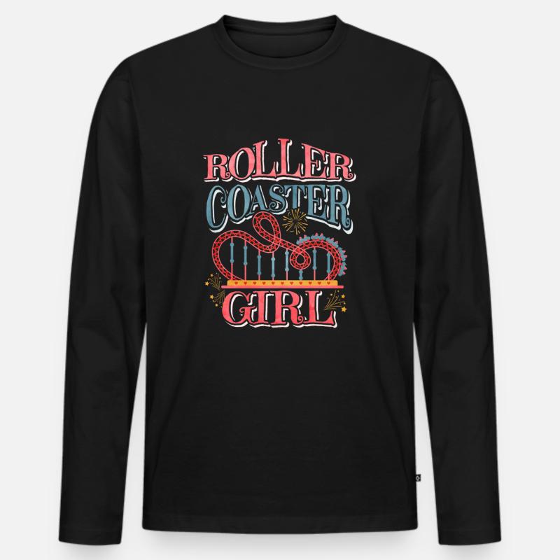 Achterbahn - Männer Premium Bio Langarmshirt - Schwarz