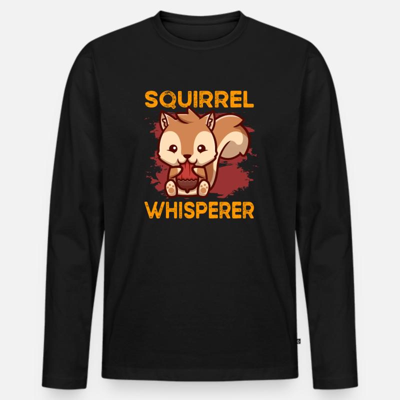 Eichhörnchen - Männer Premium Bio Langarmshirt - Schwarz