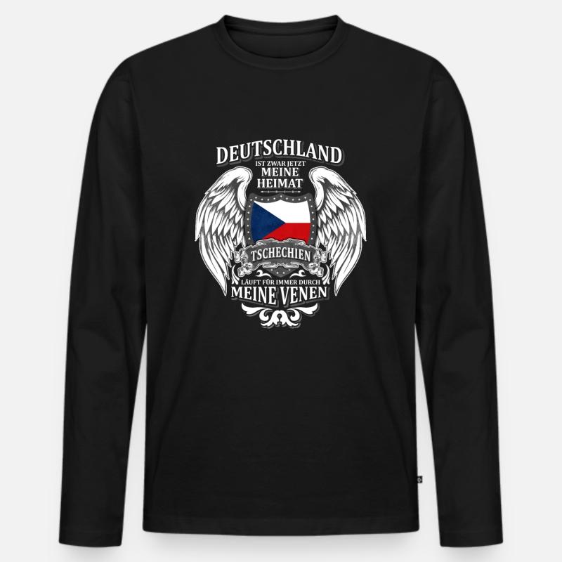 Tschechien - Männer Premium Bio Langarmshirt - Schwarz