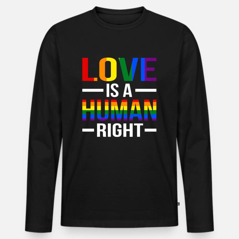 Lgbt - Männer Premium Bio Langarmshirt - Schwarz