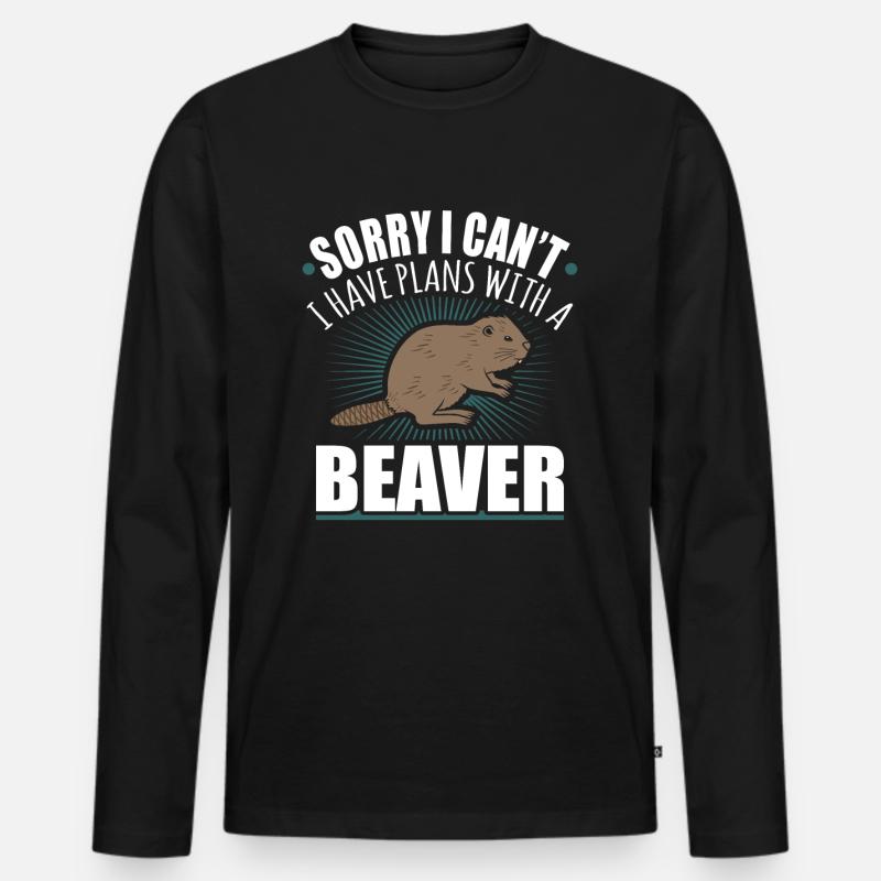 Biber - Männer Premium Bio Langarmshirt - Schwarz