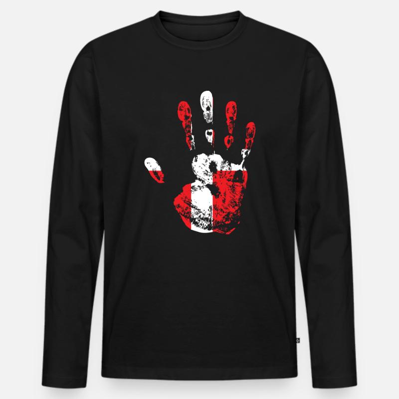 Dänemark - Männer Premium Bio Langarmshirt - Schwarz