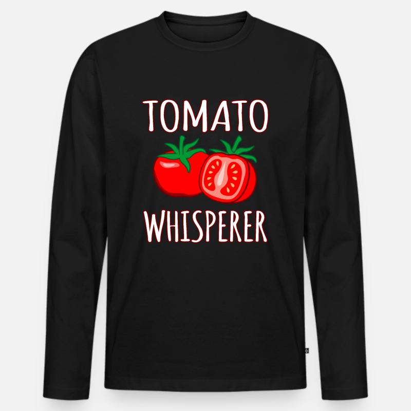 Tomate - Männer Premium Bio Langarmshirt - Schwarz