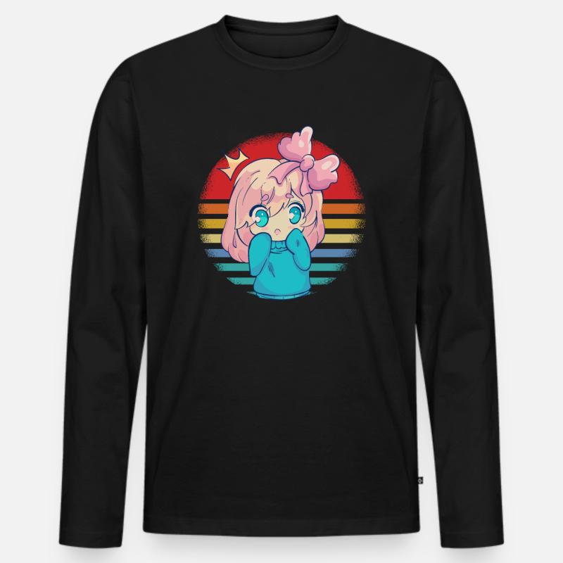 Anime - Männer Premium Bio Langarmshirt - Schwarz