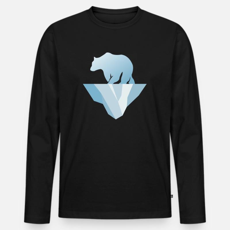 Eisbär - Männer Premium Bio Langarmshirt - Schwarz