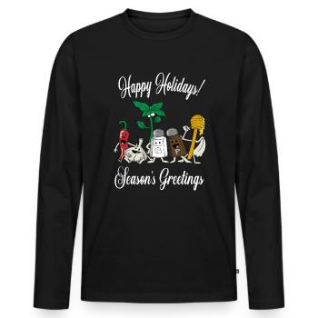 Season's Greetings Funny Spices Christmas - Men's Premium Organic Long Sleeve Shirt - black - Front - Nico (187cm)