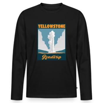 Yellowstone Road Trip Vacances en famille - T-shirt manches longues Premium bio Homme - noir - Devant - Nico (187cm)