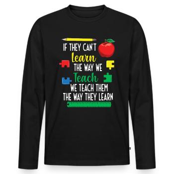 Sonderschule The Way They Learn Sonderpädagogik - Männer Premium Bio Langarmshirt - Schwarz - Vorne - Nico (187cm)