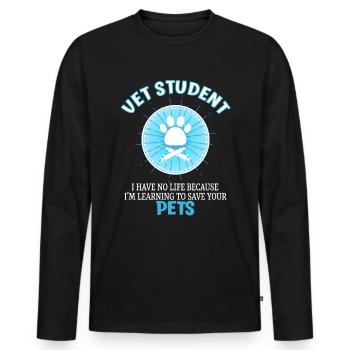 Veterinary Medicine Future Veterinarian Vet Student - Men's Premium Organic Long Sleeve Shirt - black - Front - Nico (187cm)