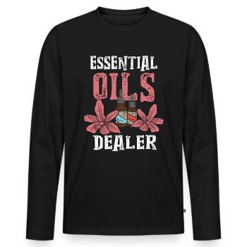 Ätherische Öle Fan Essential Oils Dealer - Men's Premium Organic Long Sleeve Shirt - black - Front - Nico (187cm)