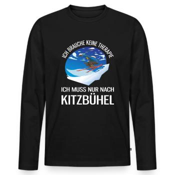 Brauche Keine Therapie Muss Nur Nach Kitzbühel Ski - Männer Premium Bio Langarmshirt - Schwarz - Vorne - Nico (187cm)