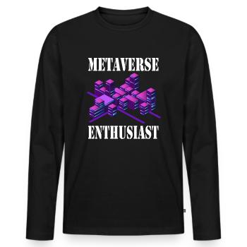 Metaverse Enthusiast Virtual Reality - Men's Premium Organic Long Sleeve Shirt - black - Front - Nico (187cm)