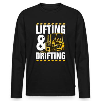 Lifting And Drifting Lustiger Gabelstapler Fahrer - Männer Premium Bio Langarmshirt - Schwarz - Vorne - Nico (187cm)