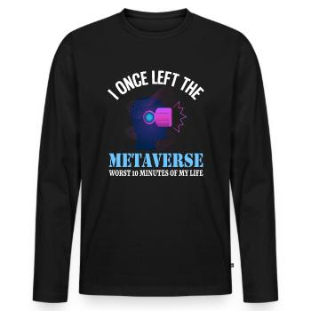 I Once Left The Metaverse Augmented Reality - Men's Premium Organic Long Sleeve Shirt - black - Front - Nico (187cm)