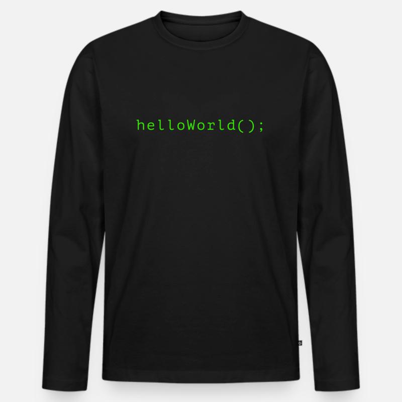 HelloWorld Programm Code Coding Informatik Männer Premium Bio Langarmshirt