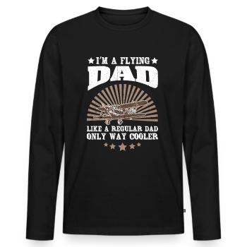 Pilot Piloten Vater Geschenk - Männer Premium Bio Langarmshirt - Schwarz - Vorne - Nico (187cm)