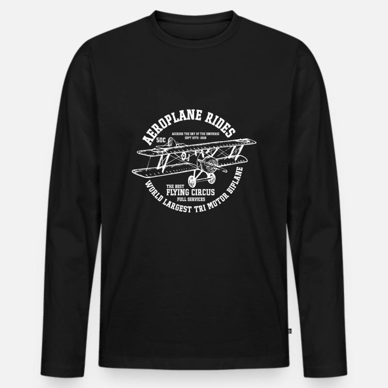 Pilot Piloten Spruch Geschenk - Männer Premium Bio Langarmshirt - Schwarz