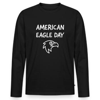 American Eagle Day - T-shirt manches longues Premium bio Homme - noir - Devant - Nico (187cm)