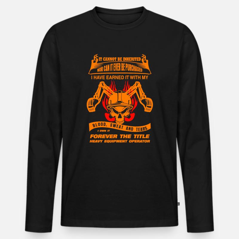 Bagger Baggerfahrer - Männer Premium Bio Langarmshirt - Schwarz