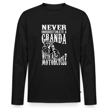 Grandpa Grandpa Biker Motorcycle Motorcyclist - Men's Premium Organic Long Sleeve Shirt - black - Front - Nico (187cm)