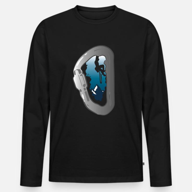 Klettern Berge Kletterer - Männer Premium Bio Langarmshirt - Schwarz