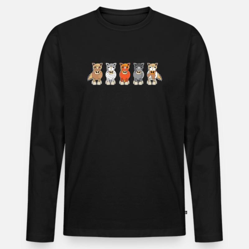 Pferde Pferd lustig Geschenk - Männer Premium Bio Langarmshirt - Schwarz