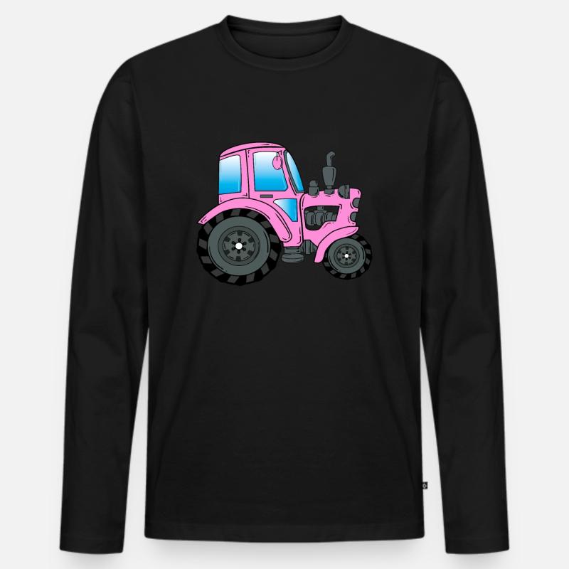 Traktor Trekker Traktorfahrer - Männer Premium Bio Langarmshirt - Schwarz