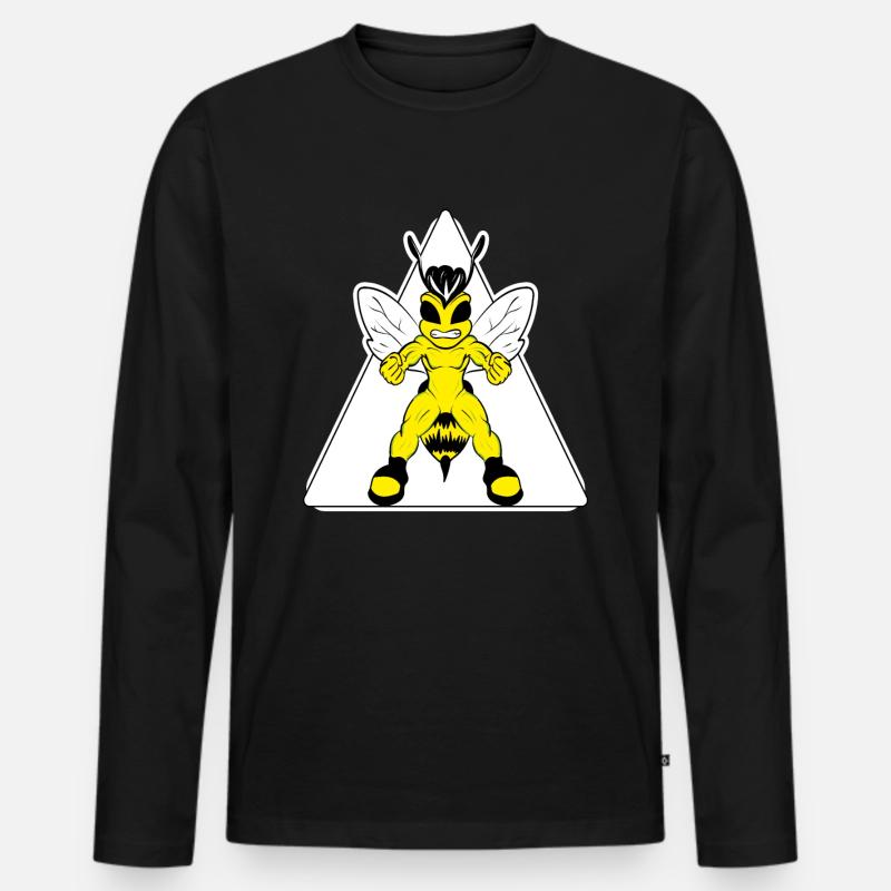 Biene beezt - Männer Premium Bio Langarmshirt - Schwarz