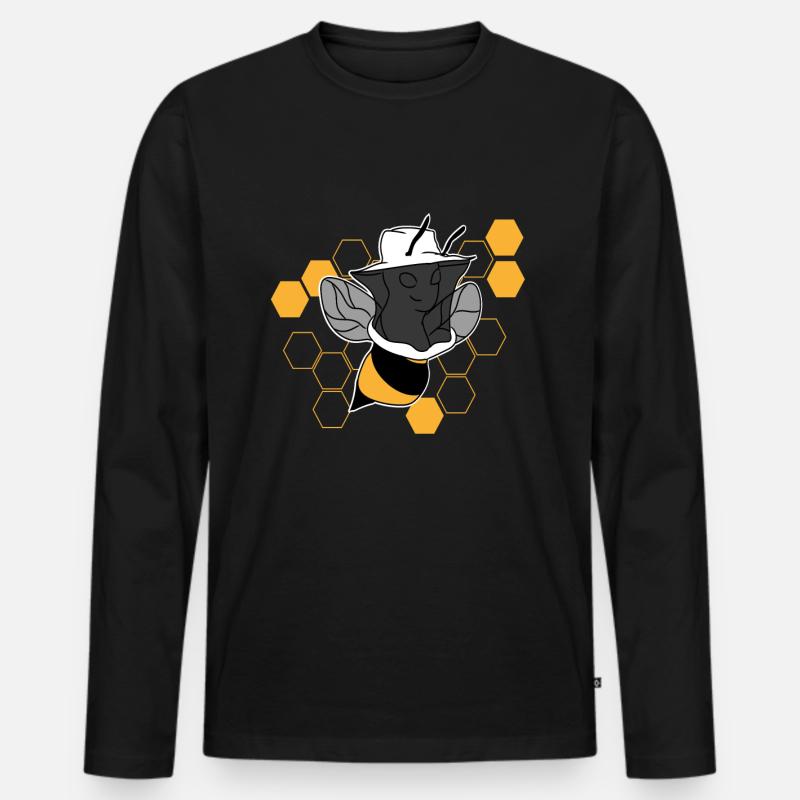 Imker Biene - Männer Premium Bio Langarmshirt - Schwarz