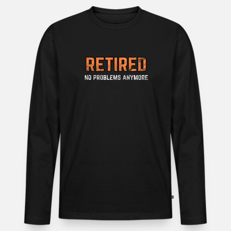 Rente - Männer Premium Bio Langarmshirt - Schwarz