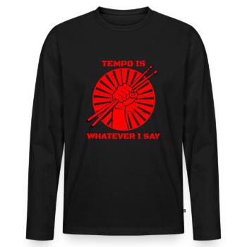 Le tempo est tout ce que disent les tambours - T-shirt manches longues Premium bio Homme - noir - Devant - Nico (187cm)