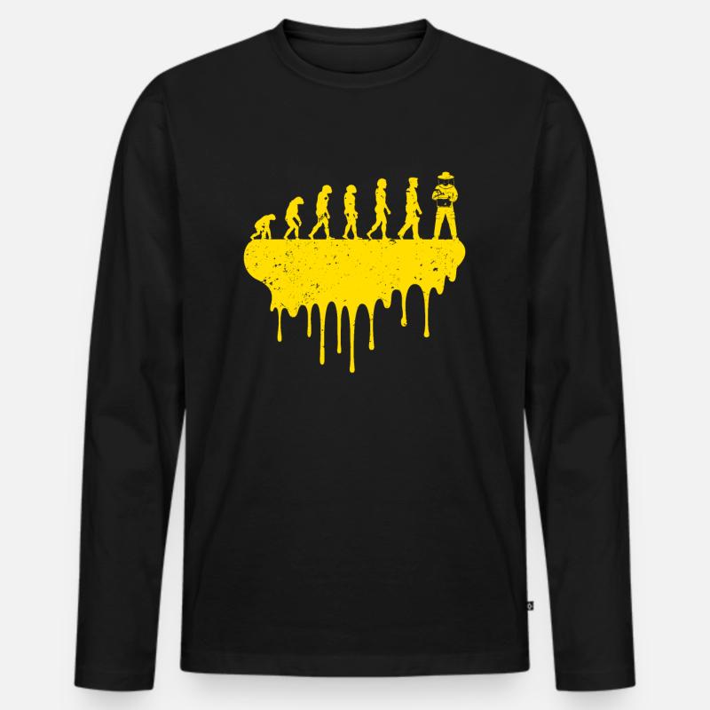 Bienen Imker Evolution - Männer Premium Bio Langarmshirt - Schwarz