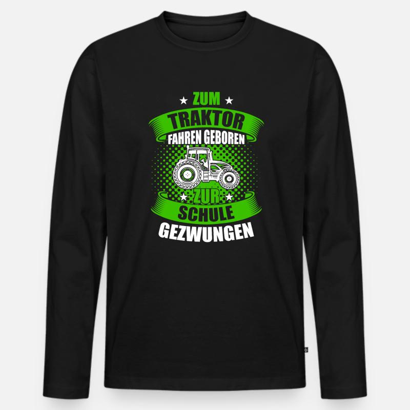 Traktorfahrer Sprüche Landwirt - Männer Premium Bio Langarmshirt - Schwarz