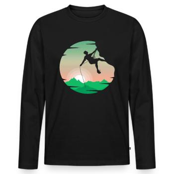 Climbing rock climbing - Men's Premium Organic Long Sleeve Shirt - black - Front - Nico (187cm)