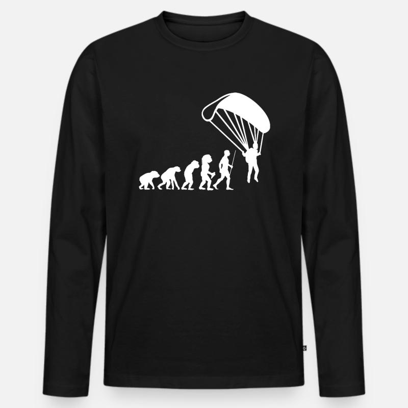 Skydive Evolution parachutist - Men's Premium Organic Long Sleeve Shirt - black