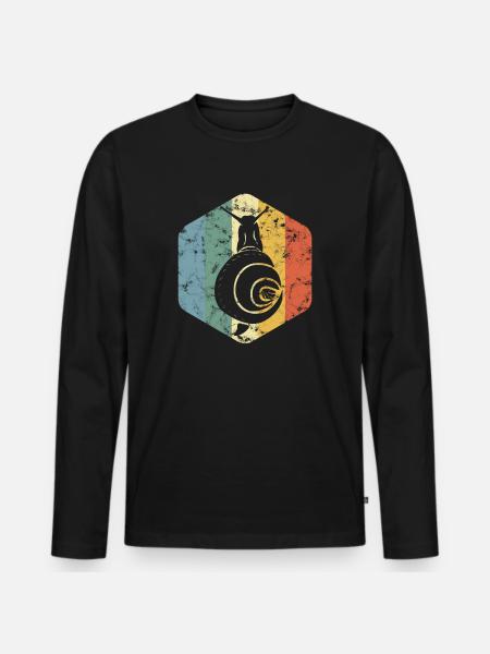 Cool snail shell snail gift - Men's Premium Organic Long Sleeve Shirt - black