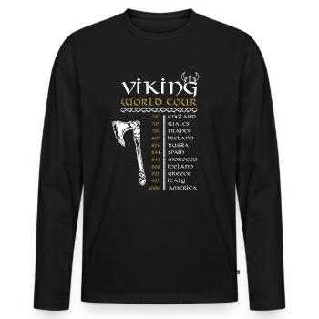 Viking World Tour Vikings - T-shirt manches longues Premium bio Homme - noir - Devant - Nico (187cm)
