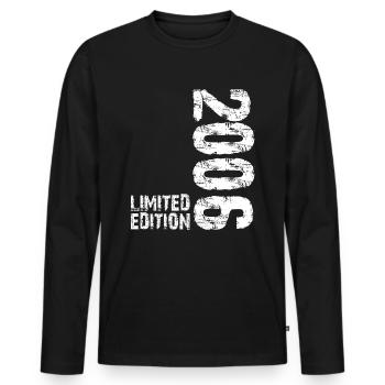 2006 Anniversaire T-Shirt Rétro - T-shirt manches longues Premium bio Homme - noir - Devant - Nico (187cm)