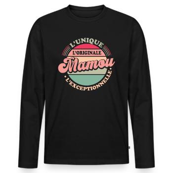 L'unique l'originale Mamou l'exceptionnelle Cadeau - T-shirt manches longues Premium bio Homme - noir - Devant - Nico (187cm)