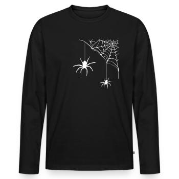 Spinne - Spinnennetz - Männer Premium Bio Langarmshirt - Schwarz - Vorne - Nico (187cm)