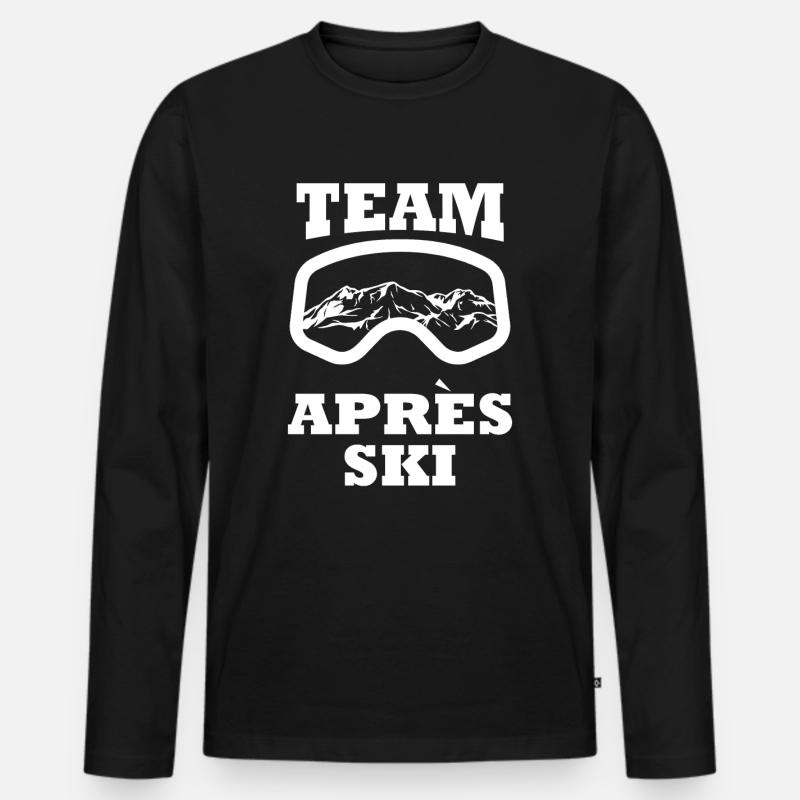 Team Apres Ski - Männer Premium Bio Langarmshirt - Schwarz