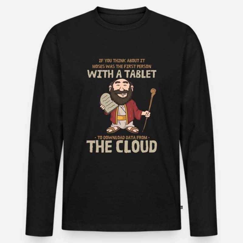 Moses Cloud Tablet Server Admin Tech Support Men's Premium Organic Long Sleeve Shirt