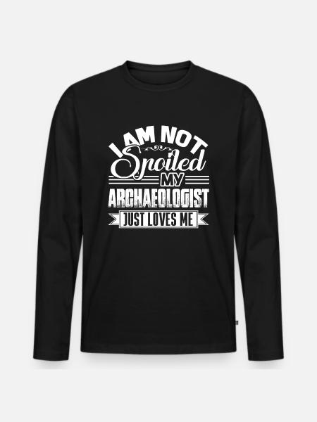 Mon archéologue m'aime - T-shirt manches longues Premium bio Homme - noir