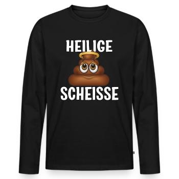 Heiligige Scheisse - Männer Premium Bio Langarmshirt - Schwarz - Vorne - Nico (187cm)