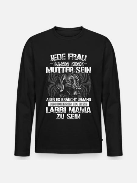 Labrador Mama - Männer Premium Bio Langarmshirt - Schwarz