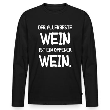 Vino Weinliebhaber Geschenk Wein Weinfest Rotwein - Männer Premium Bio Langarmshirt - Schwarz - Vorne - Nico (187cm)