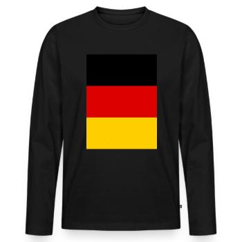 Germany Flag Germany German Flag German - Men's Premium Organic Long Sleeve Shirt - black - Front - Nico (187cm)