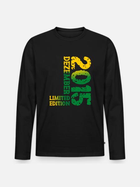 2015 Dezember Limited Edition 8. Geburtstag Deko - Männer Premium Bio Langarmshirt - Schwarz